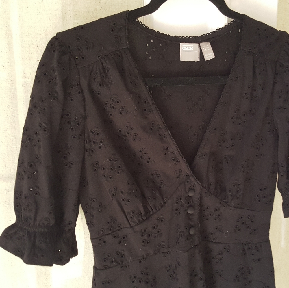 Black eyelet dress